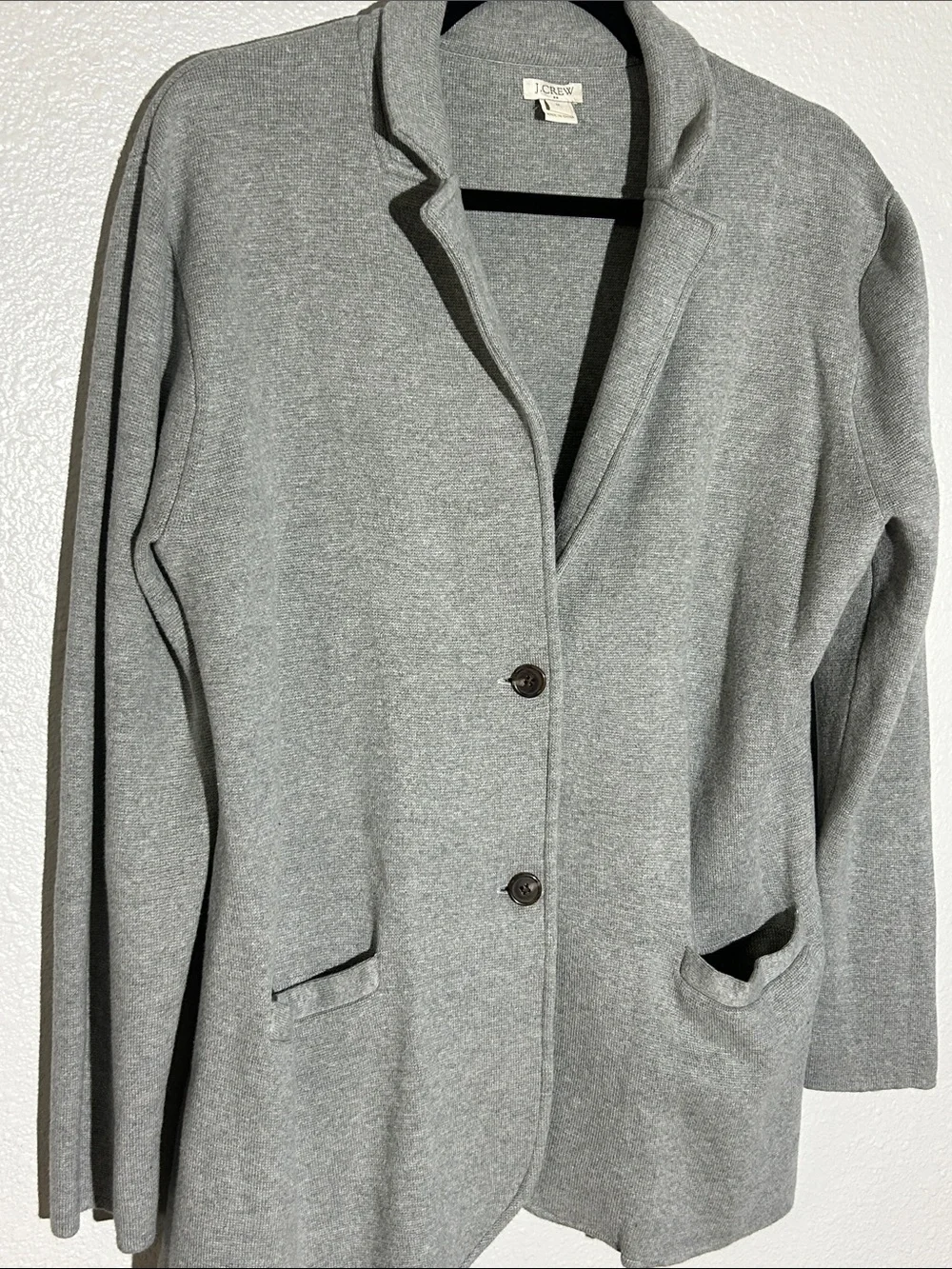 J. Crew Light Gray Knit Blazer Sz M